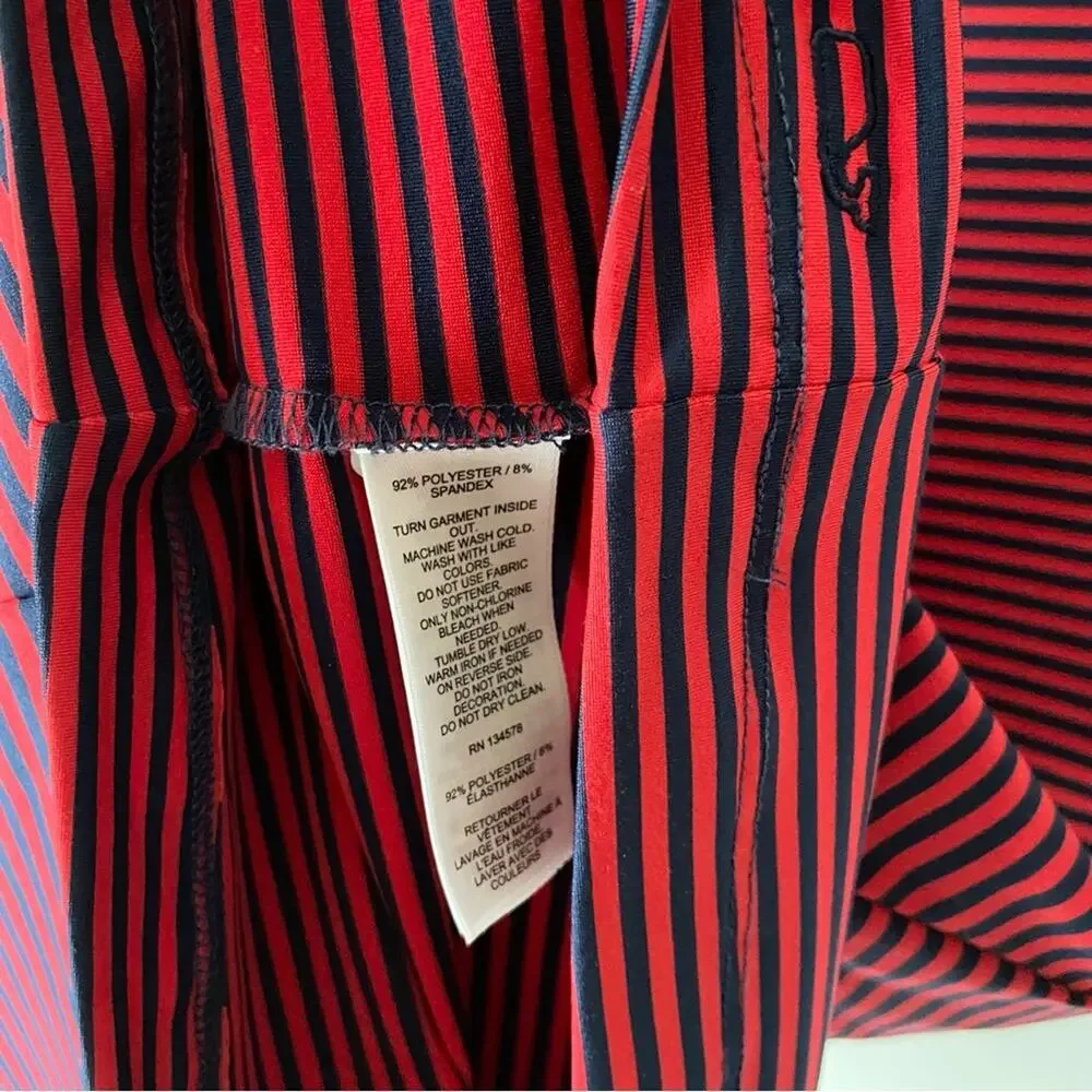 Vineyard Vines Sankaty Blue And Red Striped Long-Sleeve Dress Size XS
